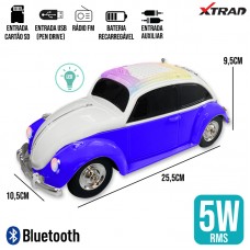 Caixa de Som Bluetooth Fusca WS-1958 Xtrad - Azul